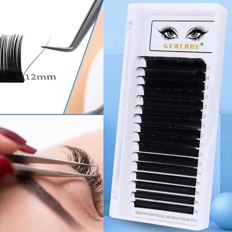 C/D Curl Faux Eyelashes 16 Rows Set