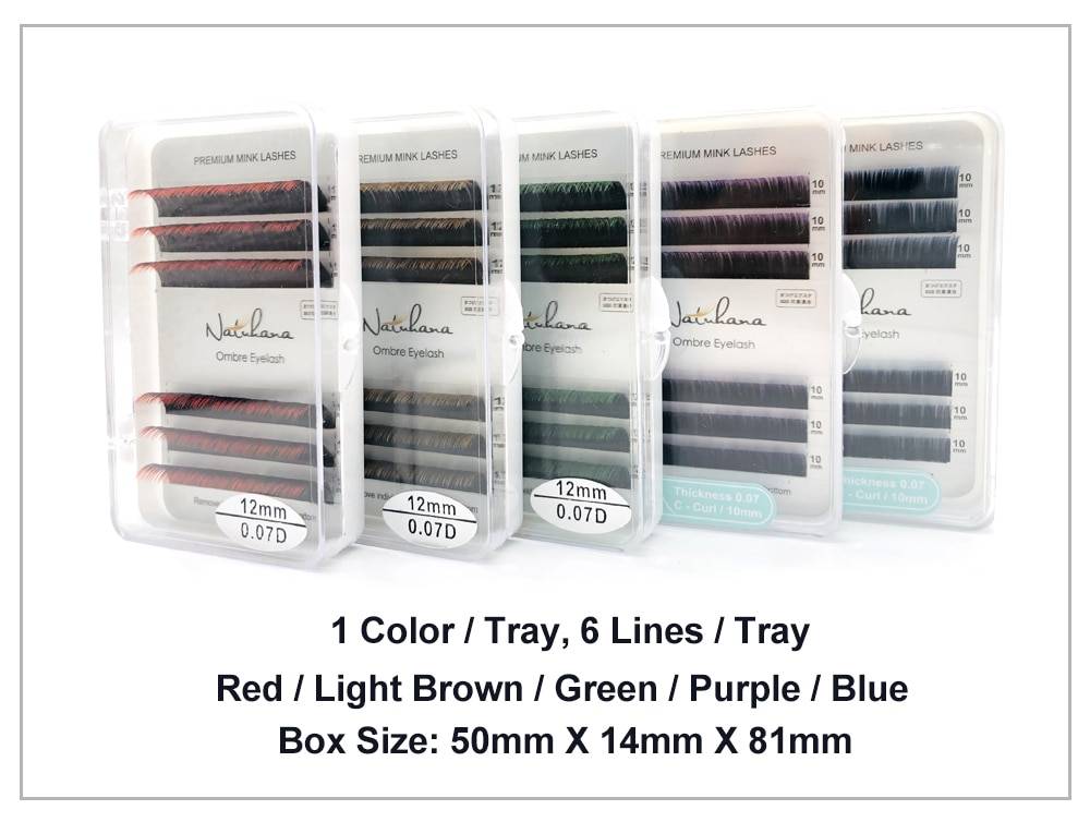 Ombre Eyelashes 6 Rows Set