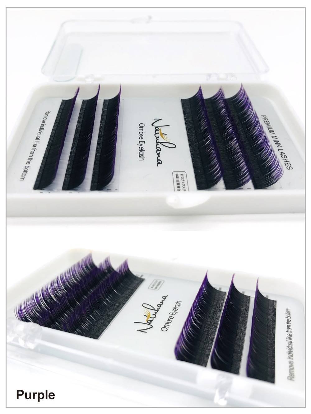 Ombre Eyelashes 6 Rows Set