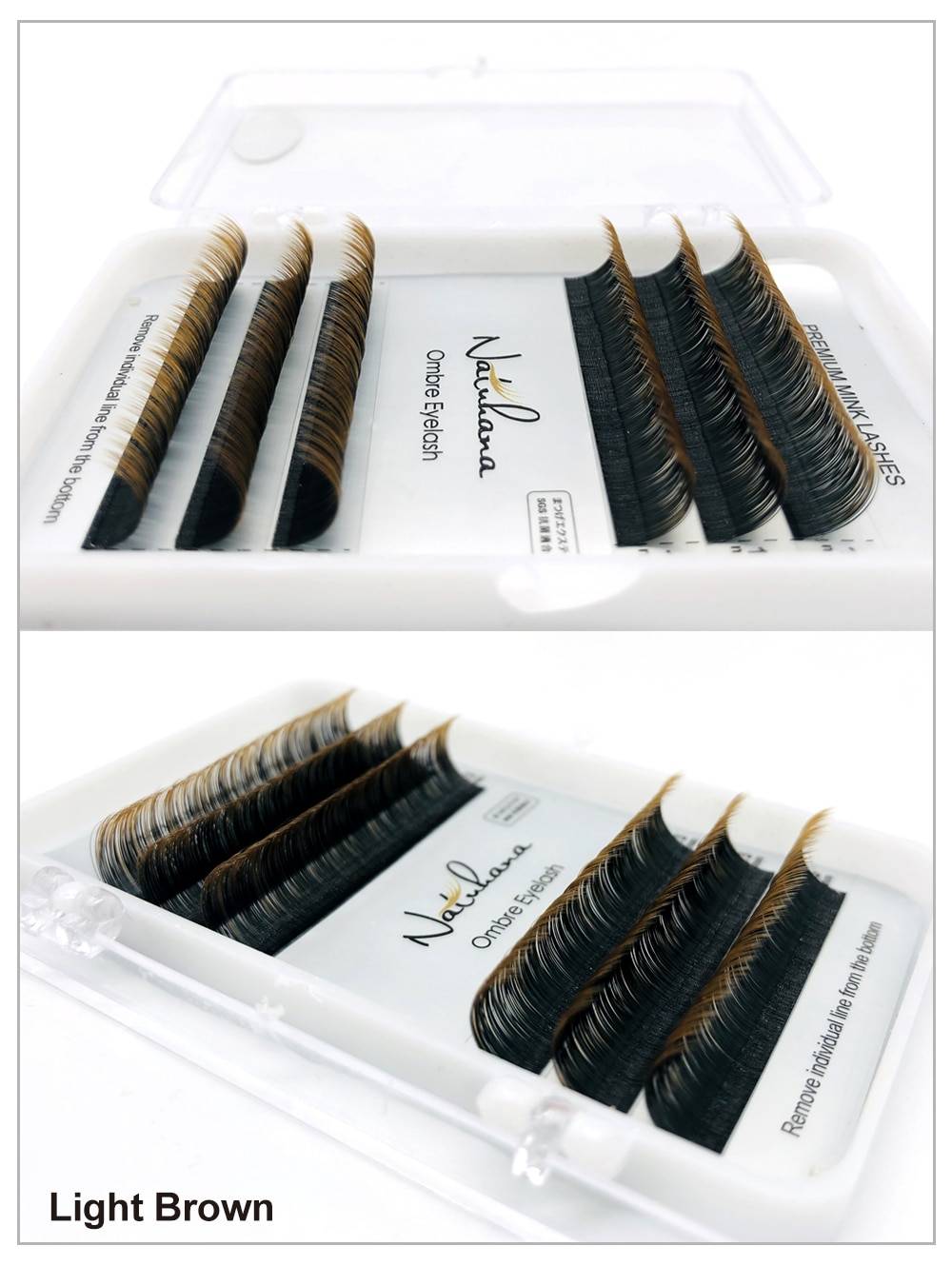 Ombre Eyelashes 6 Rows Set