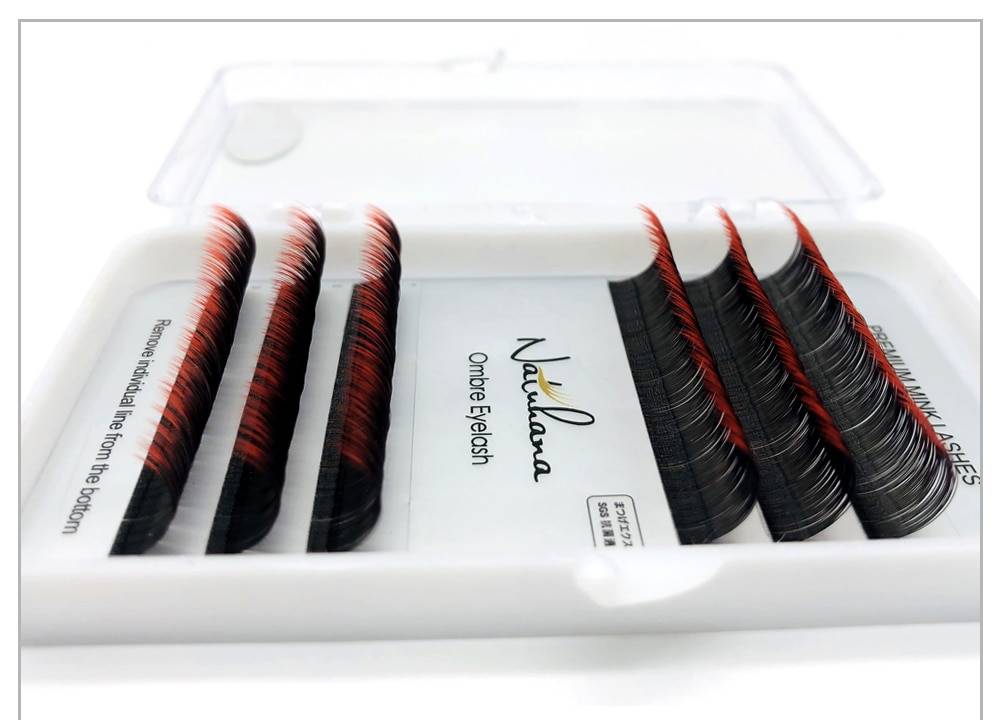 Ombre Eyelashes 6 Rows Set
