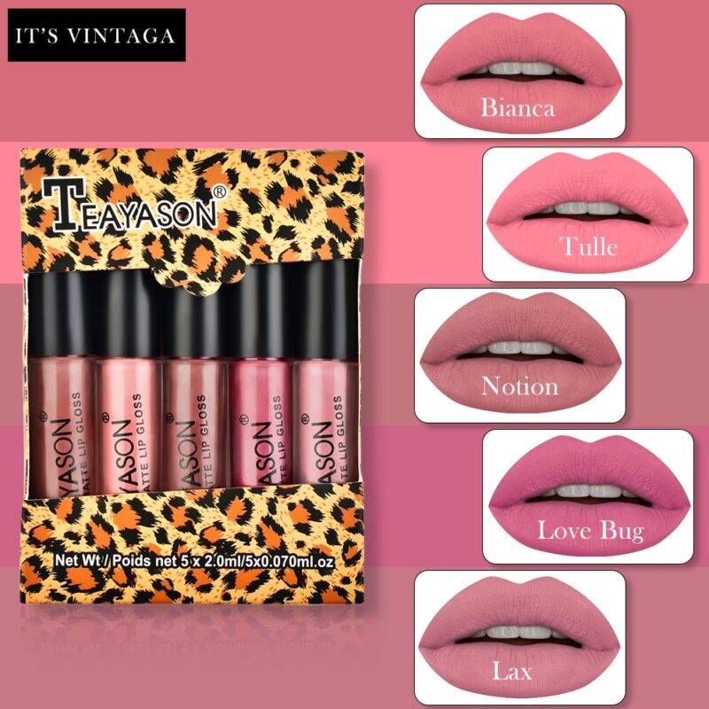 Velvet Waterproof Lipstick 5 Pcs Set - Image 4